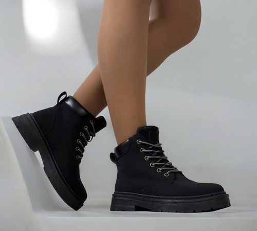 Women black chunky - chunky, ankle
