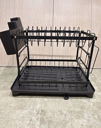 Tier large black dish drying - 2-tier,