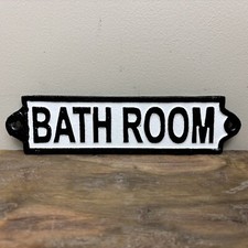 Bathroom Door Sign - Black And
