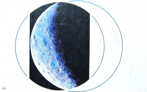 Abstract moon painting - abstract,
