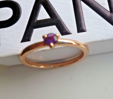 Brand New Genuine Pandora February Purple Birthstone  Ring  ALE MET Size 50