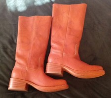 New Frye Campus 14L Leather Mid Calf Western Boots - Saddle - UK 6.5 US 8.5