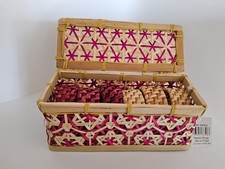 John Lewis 6  Wicker Bamboo Woven Napkin Rings  & Box