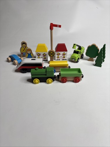 Wooden train set - wooden, accessories