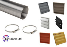 Cooker Hood Duct Gravity Vent Kit Fan Extractor Tumble 100mm 125mm 150mm 4"5"6"