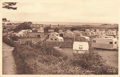 Vintage postcard caravan - vintage, camp