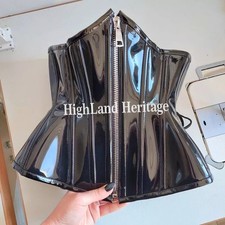 Heavy Duty Double Steel Boned Women Underbust Waist Trainer PVC  Corset with Zip