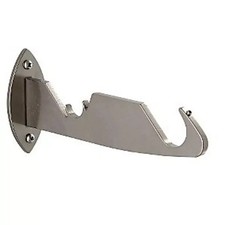 Pair of John Lewis Curtain Pole Side Brackets Double Stainless Steel 19/25mm