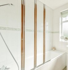 Four Panel Folding Bath Shower Screen 1000mm - Chrome Frame 4mm