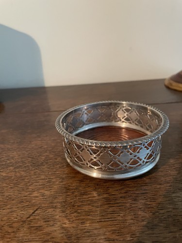 Silver plate wine bottle - plate,