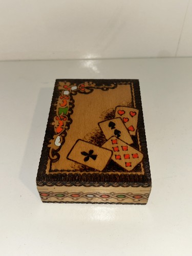 Vintage wooden playing card