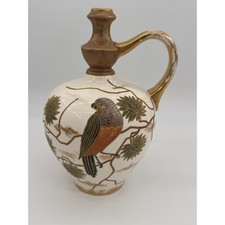 Antique Royal Bonn Franz Mehlem Porcelain Ewer Bird Gold 1882 Germany 8” Meiji