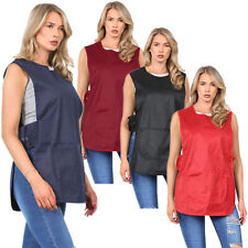 WOMEN TABARD LADIES TABBARD APRON KITCHEN CLEANING CHEF BAR OVERALL WORKWEAR UNI