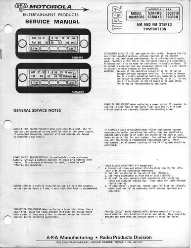 Service manual ara - manual, motorola
