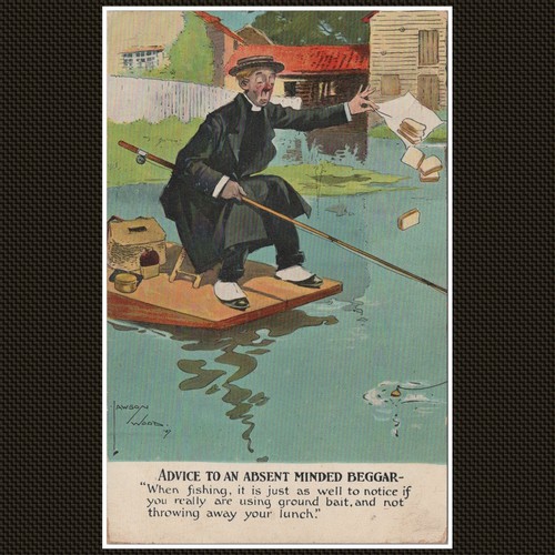 Humour artist comic postcard - humour,