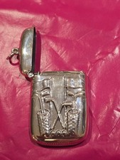 Sterling Silver (925) Vesta Case - With Golf Bags and Clubs design on front