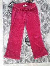 JUICY COUTURE WINE VELVET WIDE LEGGED TRACK BOTTOMS SIZE M