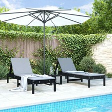 Sun Loungers 2 Pcs Black