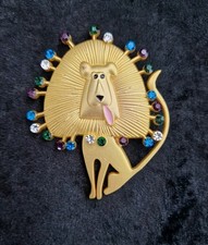 Lion Brooch Vintage Inspired Jewellery Gift Mid Century Broach Gift