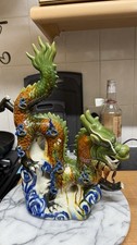 Very Decorative Large Vintage Chinese Dragon Pottery