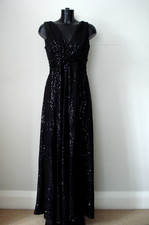 Phase Eight Designer Elegnat Black  Long Evening Gown Dress Size 12