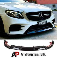 Mercedes E Class E43 E53 AMG Line Gloss Black Front Splitter Spoiler Lip W213