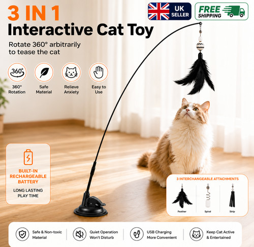 Cat teaser wand feather - in,