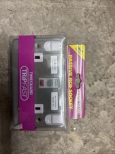 TIMEGUARD TFP08ML METAL CLAD 2 GANG DOUBLE PASSIVE RCD SOCKET 13A 30MA SWITCHED