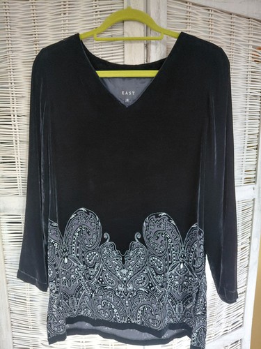 East black velvet neck - black, tunic