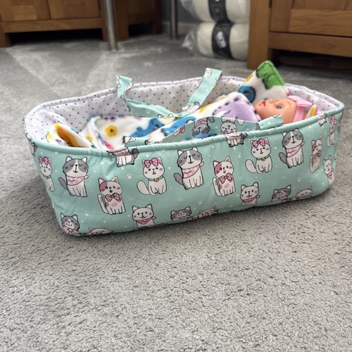 Handmade doll carry cot with