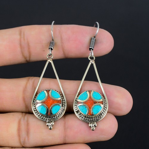 Red coral turquoise 925 - red,