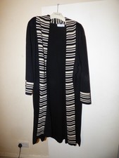 Grazia Merino Wool Blend black Long Cardigan  edge to edge Size 26