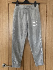NIKE Boys double swoosh grey joggers Trousers Size M  137-147 cm 10 - 12 years