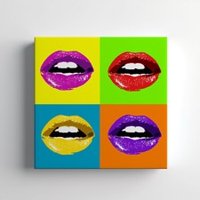 Colourful Pop Art Lips Canvas