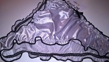 Sexy Silver Shiny Satin Extra