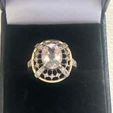 Yellow gold morganite ring - 9k,