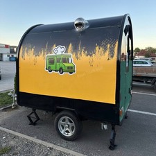Compact Yellow Black Food Trailer Single Axle Mobile Snack Coffee Catering Cart