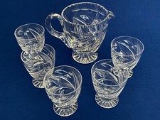 Vintage Cut Crystal Water/Lemonade Set - Jug and 5 Tumblers