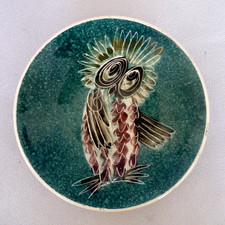 Isle Of Wight Pottery Vintage Owl Dish /  Tray. 11cm. Jo Lester. Great condition