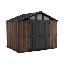 Keter Rosewood Summit 10x8ft Garden Storage Shed Weatherproof Durable Resin