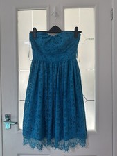 Coast Teal Blue Lace Strapless