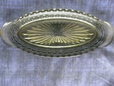 VINTAGE SMOKED GLASS BANANA SPLIT / SWEETCORN DISH.