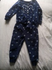 Pudsey Bear Pyjamas kid's Age 2-3 super soft Velvety fleece two tone blue GEORGE