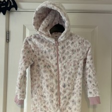 F&F Girls Pink Dotty All In One Lounge Outfit 7-8 Years VGC