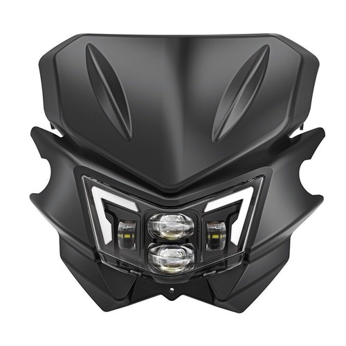Led headlights with black mask - led,