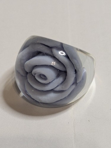 Vintage retro lucite dome ring - vintage,