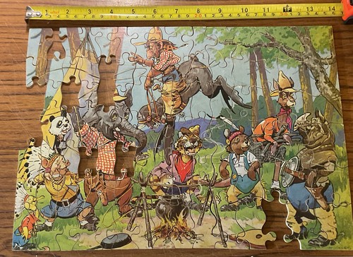 Vintage incomplete wood jigsaw - incomplete,
