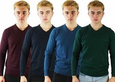 Mens Cotton Jumper V-Neck