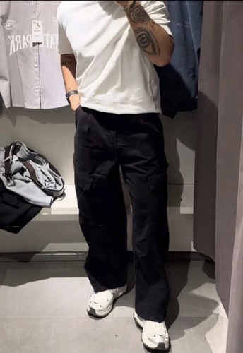Zara men cargo black wide - zara,