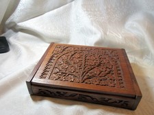 A VINTAGE INDIAN CARVED WOODEN BOX by ARCHANA HANDICRAFTS
